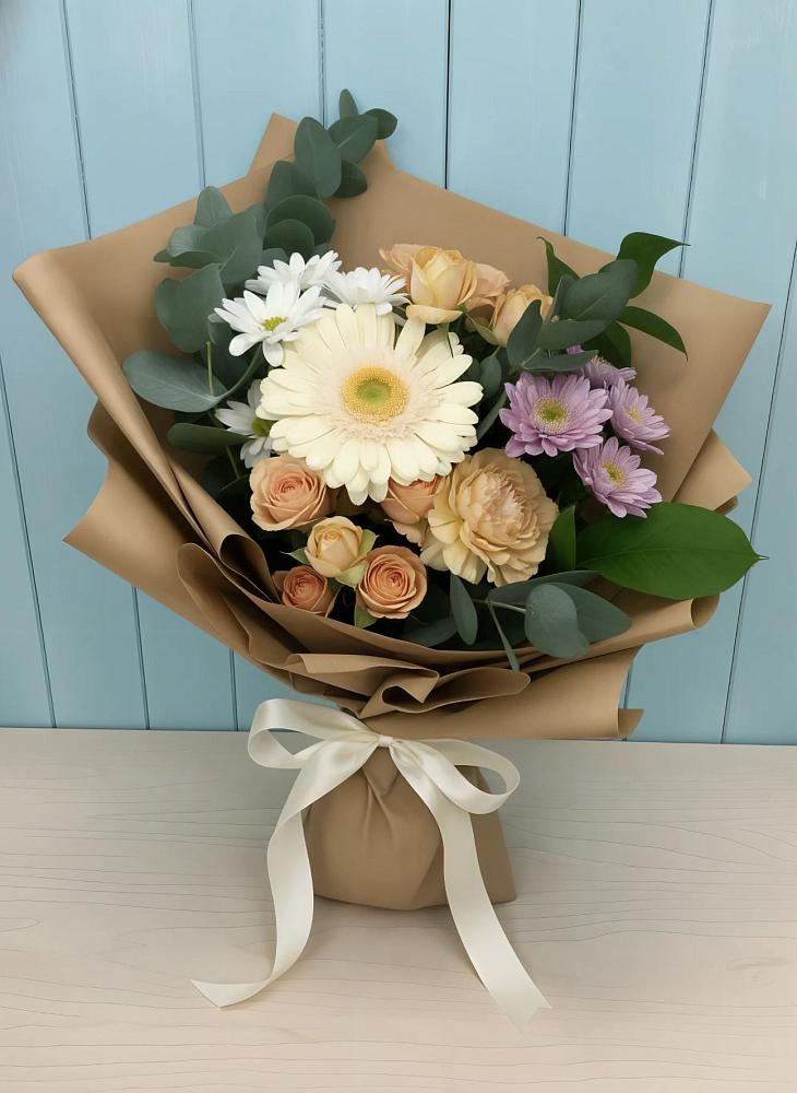 Букет цветов из: Герберы и Хризантемы в Новой Пролетарке