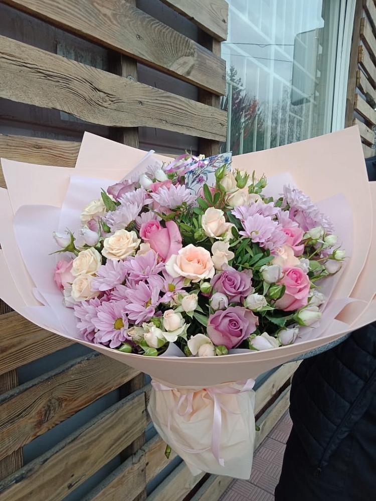 Букет цветов из: Розы и Хризантемы в Новой Пролетарке