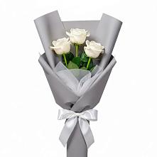 Букет 3 белые розы #REPLACE_PRED# Новой Пролетарке