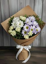 Букет цветов из:  Хризантемы и Розы #REPLACE_PRED# Новой Пролетарке