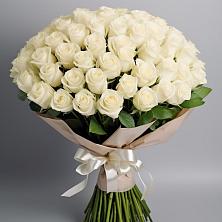 Букет 101 беля роза Белоснежка в Новой Пролетарке