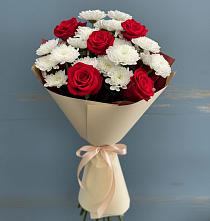 Букет цветов из:  Розы и Хризантемы #REPLACE_PRED# Новой Пролетарке