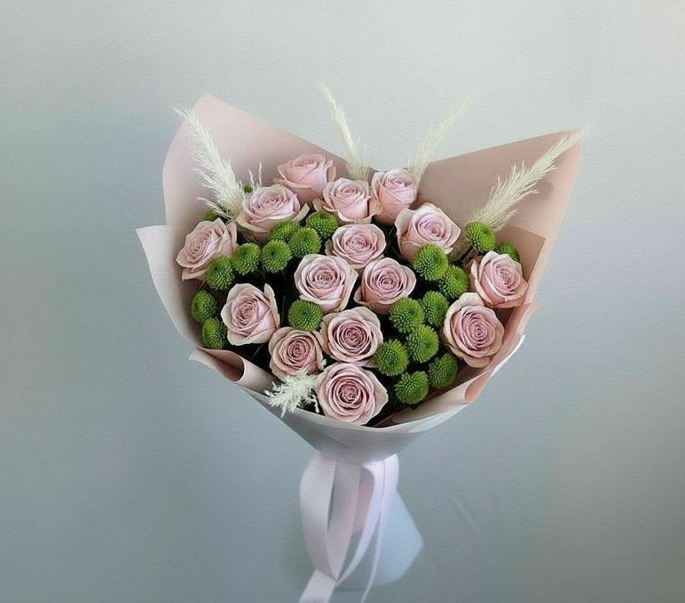 Букет цветов из: Розы и Хризантемы в Новой Пролетарке