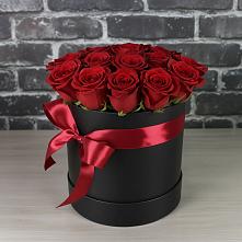 Цветочная композиция из Розы в шляпной коробке #REPLACE_PRED# Новой Пролетарке