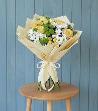 Букет цветов из:  Хризантемы и Розы в Новой Пролетарке