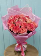 Букет 15 Розовых роз Равель #REPLACE_PRED# Новой Пролетарке