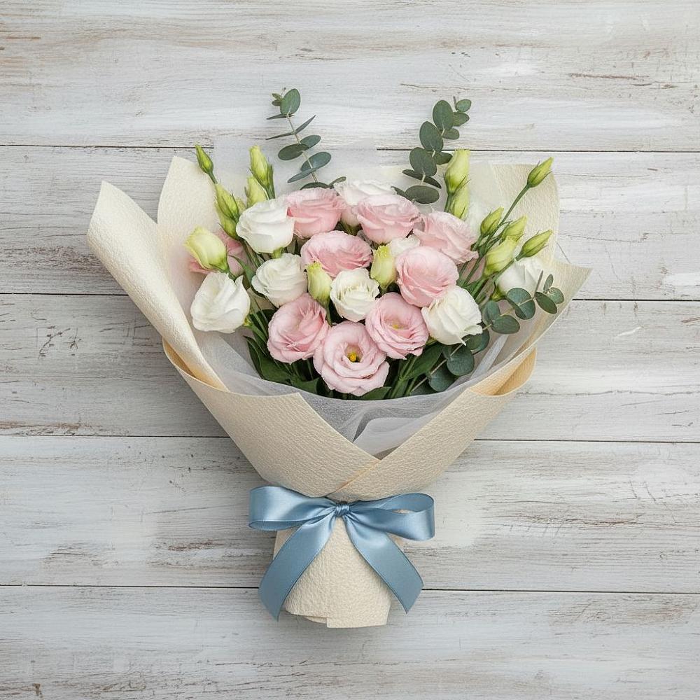 Букет цветов из: Лизиантусы в Новой Пролетарке